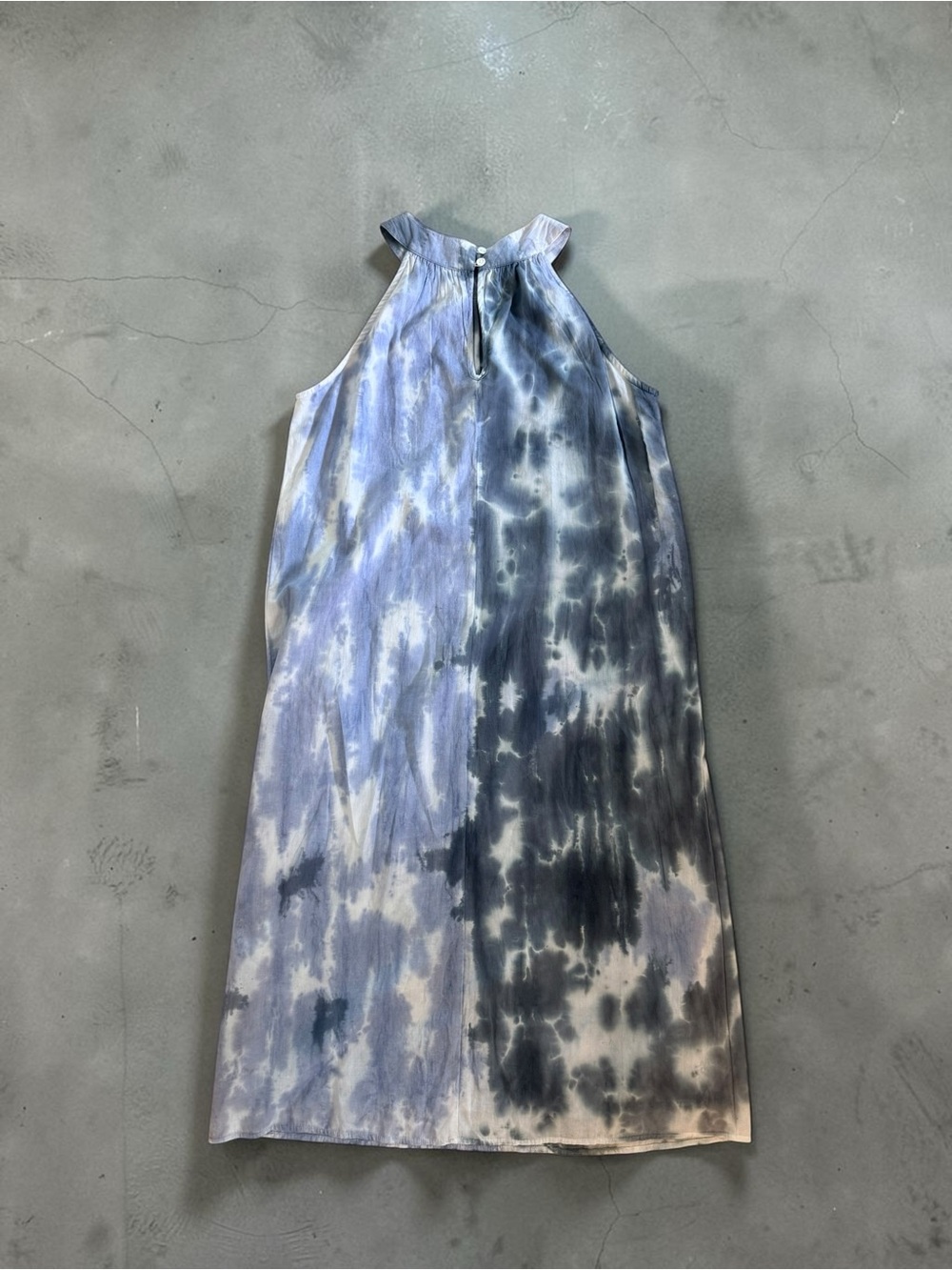 THML Blue White Watercolor Print Midi Maxi Dress Boho - Picture 4 of 8